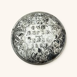 Re 1 British India Queen Victoria Rupee Silver year 1891 Unique and Rare