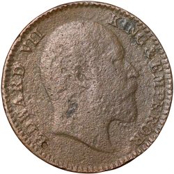 Bronze 1/12 Anna of Edward VII (AD 1909) of Calcutta Mint