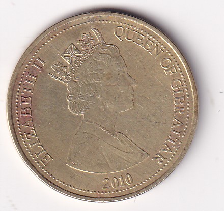 Gibraltar 5 Pounds 2010 - Elizabeth II Rock of Gibraltar Rare Coin #M-944