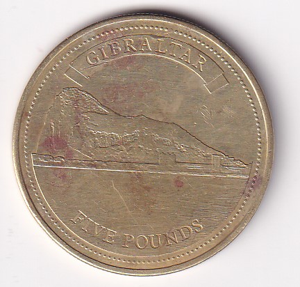 Gibraltar 5 Pounds 2010 - Elizabeth II Rock of Gibraltar Rare Coin #M-944