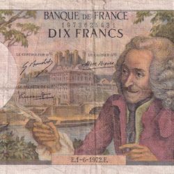 France 10 Francs - Voltaire type 1963 rare bank note #b-2