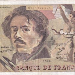 France 100 Francs Delacroix type Lowest Price Rare Note #B-2