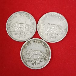 George Vi One Rs 1947 Lahore Mint 3 Pcs Given