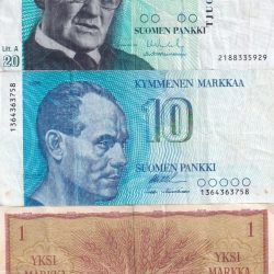Finland 3 Different Markkaa Note rare Old issue (3 note SET) #B-2(1)