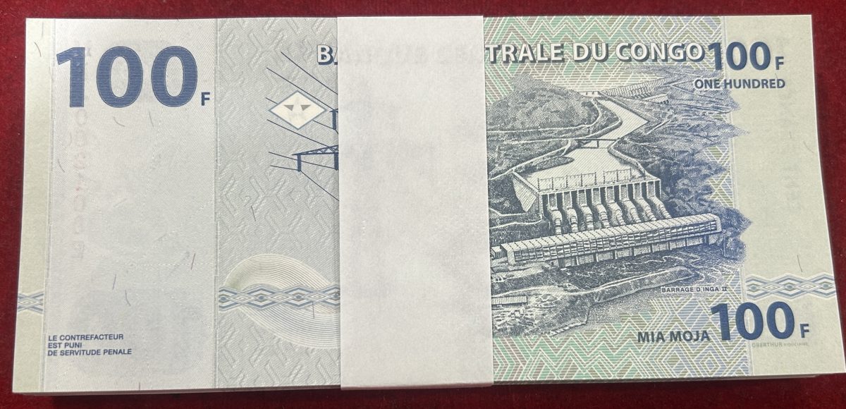 Congo 100 Francs full seriel wise 100 note gem UNC packet note buyer will receive 1 packet different serial number packet