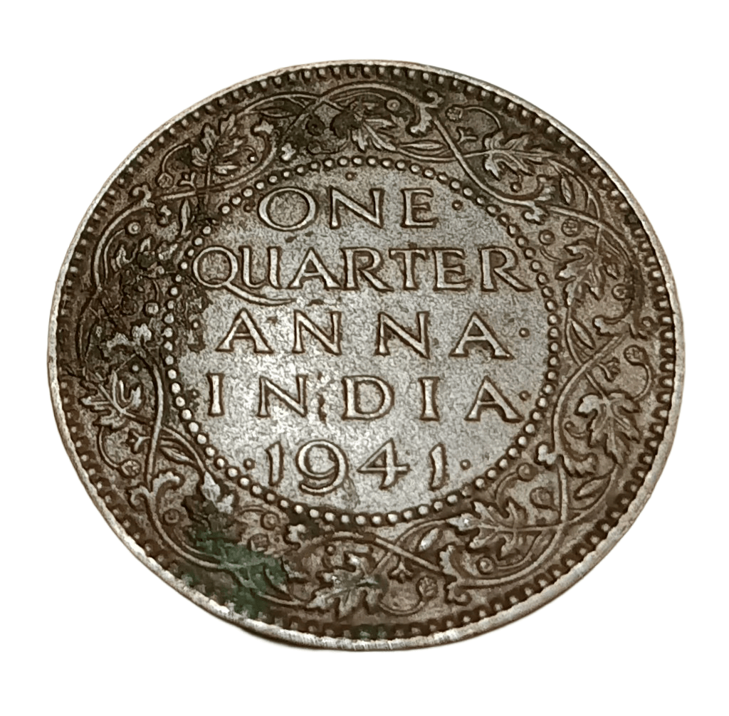 British India Copper One Quarter Anna Key Year 1941 King George-V Bombay Mint **V. Rare** High Collectable Grade.