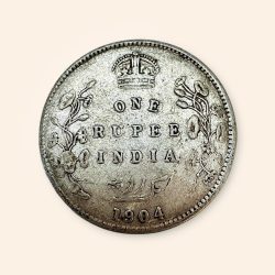 Re 1 British India Edward VII Rupee Silver year 1904 Unique and Rare