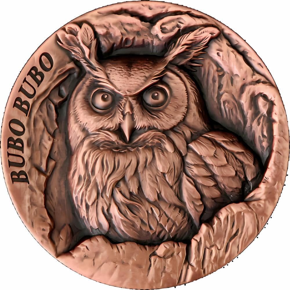 BUBO BUBO Owl Tree Hollow Copper Coin 25 Cents Samoa 2024 proof set beautiful coin set