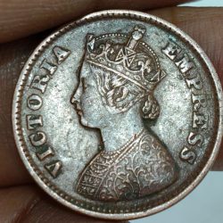 1901 Victoria 1/2 Pice high grade British India coin #M-995