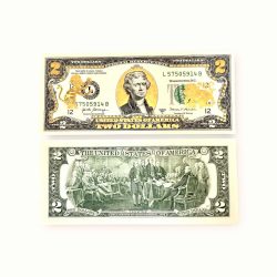 USA 2 Dollar 24 Karat Gold Foil Plated Monkey Year Gem Unc Very Unique and rare