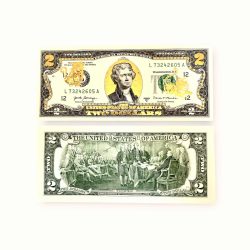 USA 2 Dollar 24 Karat Gold Foil Plated the Tiger Year Gem Unc Very Unique and rare