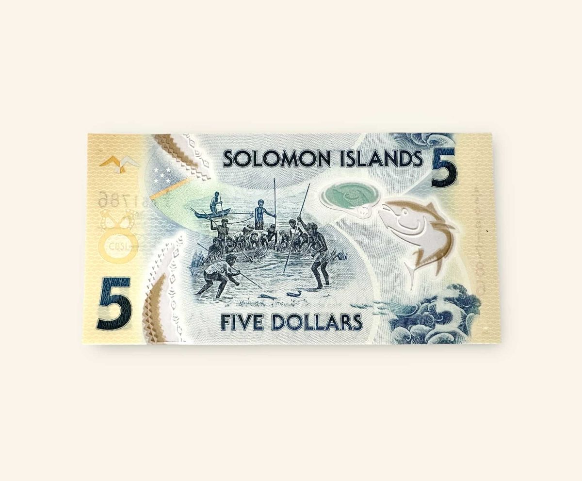 5 Solomon island Dollar World Banknote issued in 2019 by the Central Bank of Solomon islands Ending 786 Gem Unc Very Unique and rare