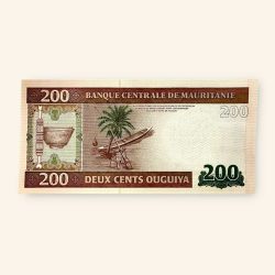 200 Ouguiya World Banknote from Mauritania Gem Unc Very Unique and rare Ending 786