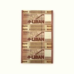 Lebanon Issue 20000 Liban Uncut 3 Piece Gem Unc Unique and Rare Tope Collectible Item