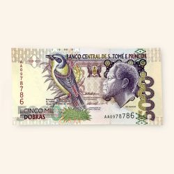 5000 Dobras World Banknote from Sao Tome Principe issued in 1996 Gem Unc Very Unique and rare Ending 786