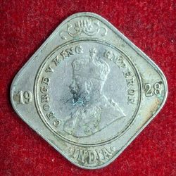 India - British 2 Annas 1928 - George V Rare Lowest Price Coin #M-973