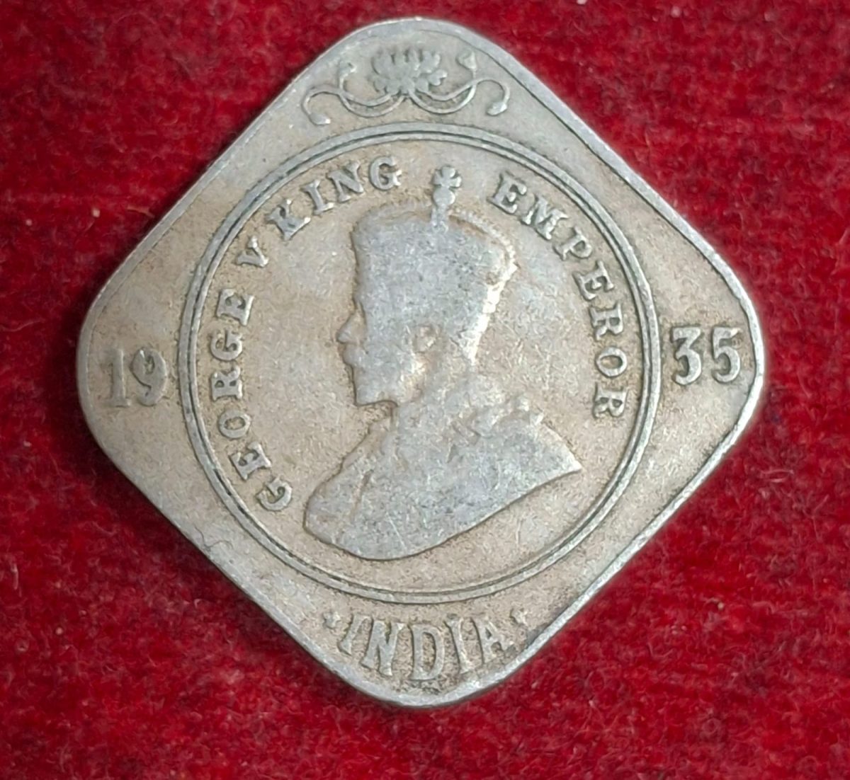 India - British 2 Annas 1935 - George V Rare Lowest Price Coin #M-956