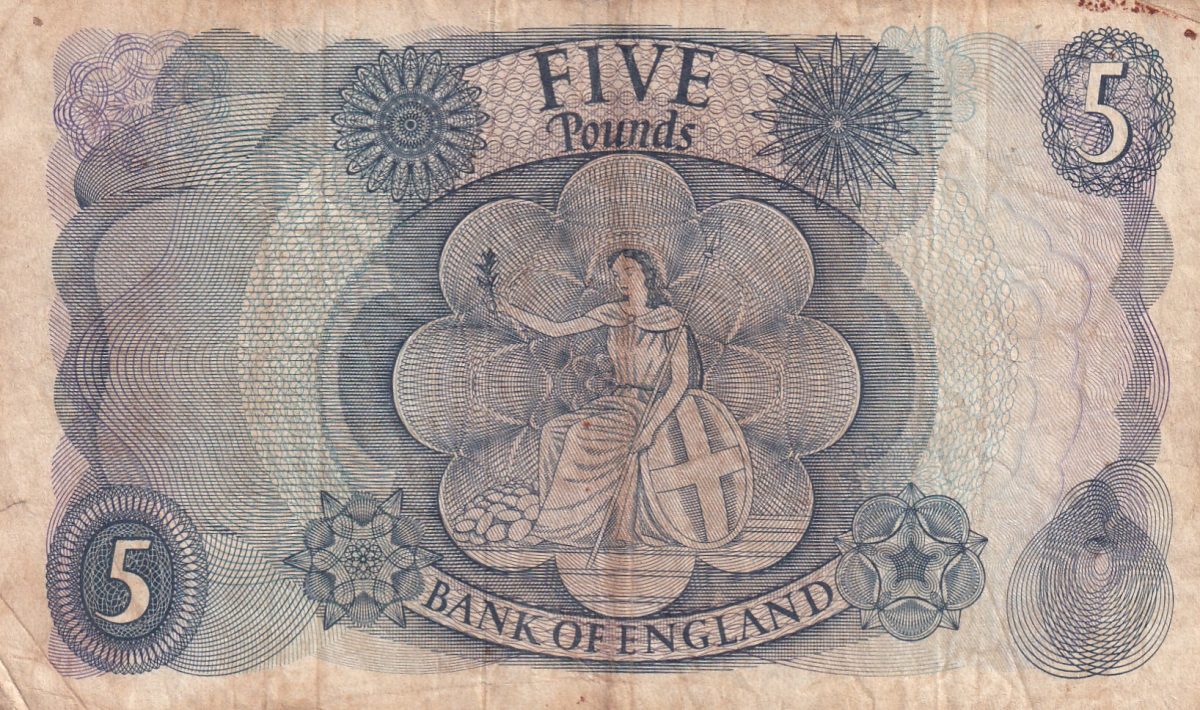 England 5 Pounds - Elizabeth II VARY Rare Note #B-2