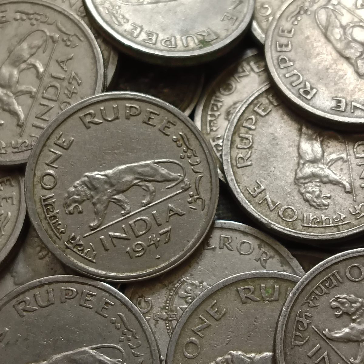 George Vi One Rupee 1947 Bombay Mint British of India 10 Pcs Given