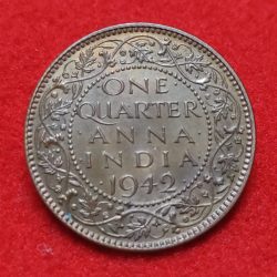 One Quarter Anna George VI 1942 Calcutta Mint