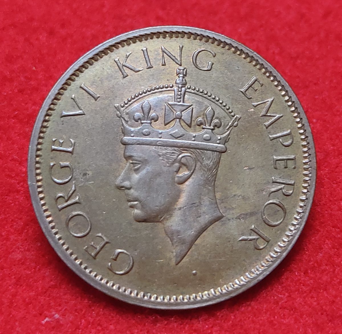 One Quarter Anna George VI 1942 Calcutta Mint