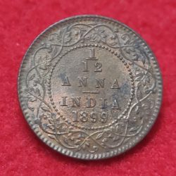 1/12 Anna Victoria Empress 1899 Calcutta Mint UNC Condition