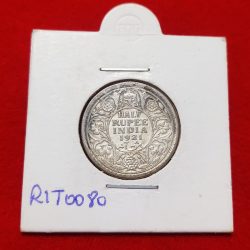 Half Rupee Silver George V 1921 Calcutta Mint