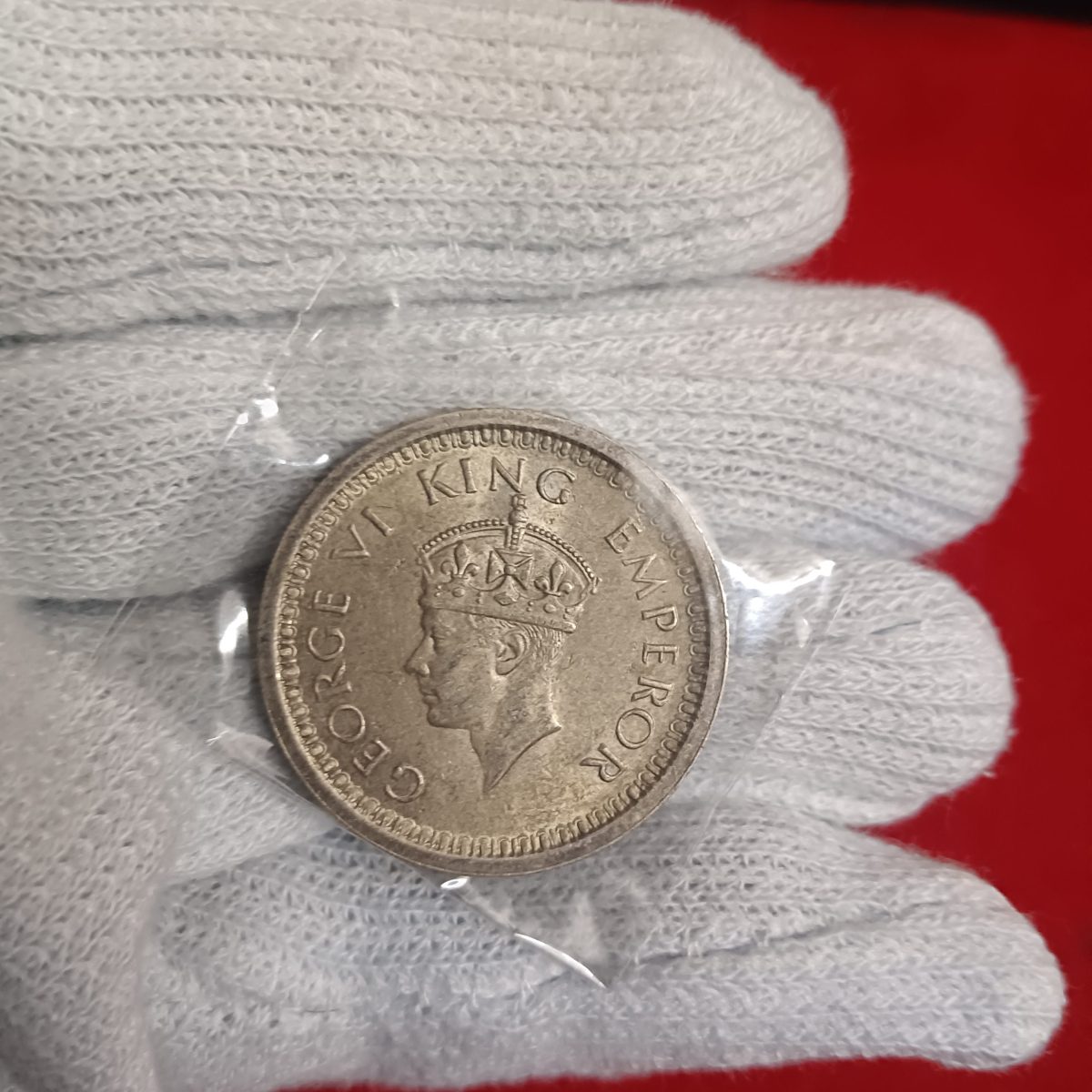 George Vi One Silver Rupee Rare Coin 1944 Year Lahore Mint Unc Condition British of India