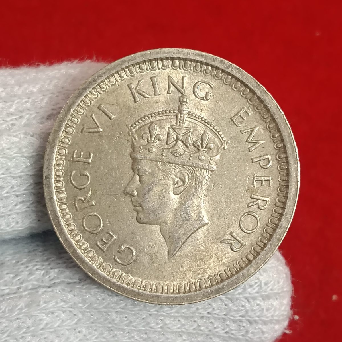 George Vi One Silver Rupee Rare Coin 1944 Year Lahore Mint Unc Condition British of India