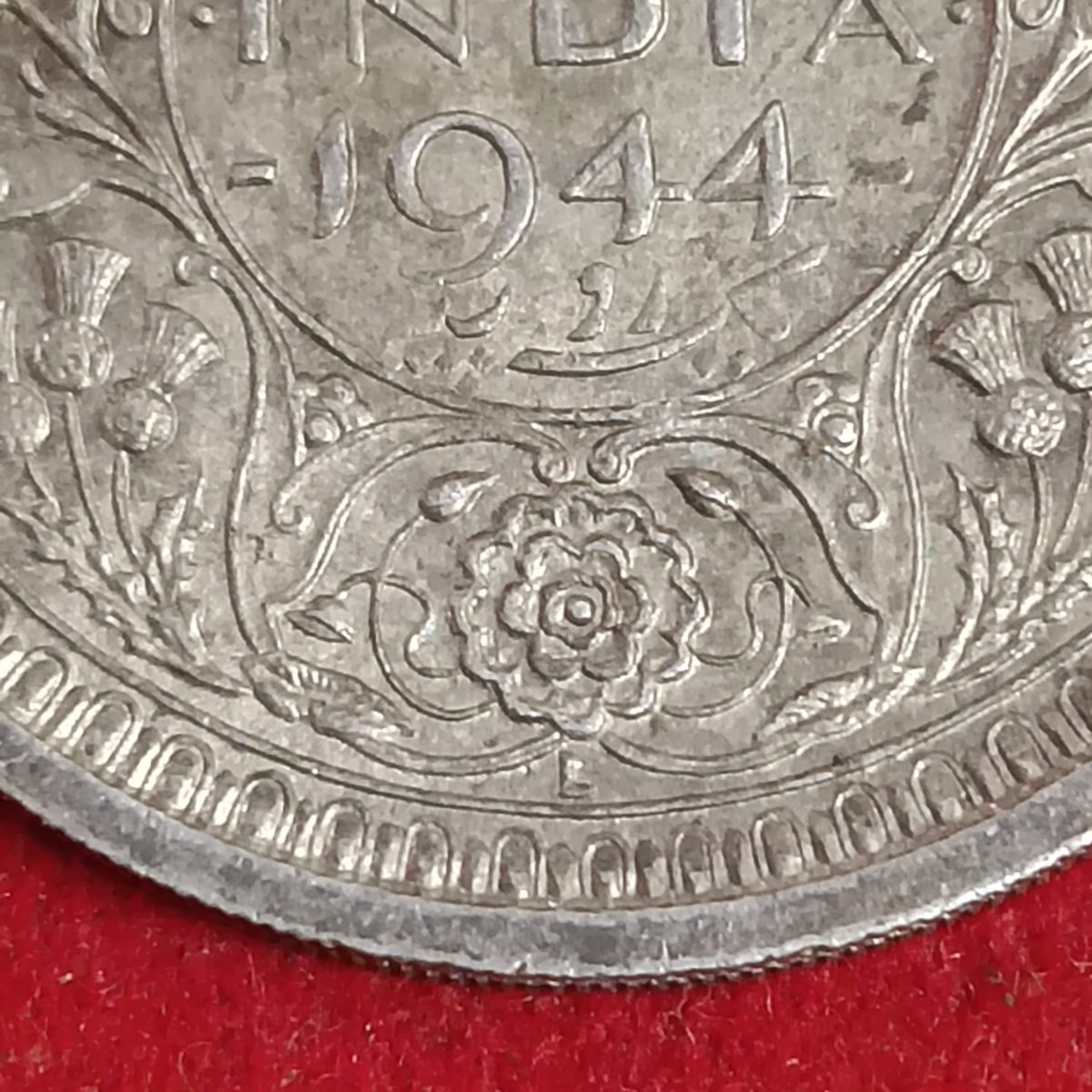 George Vi One Silver Rupee Rare Coin 1944 Year Lahore Mint Unc Condition British of India