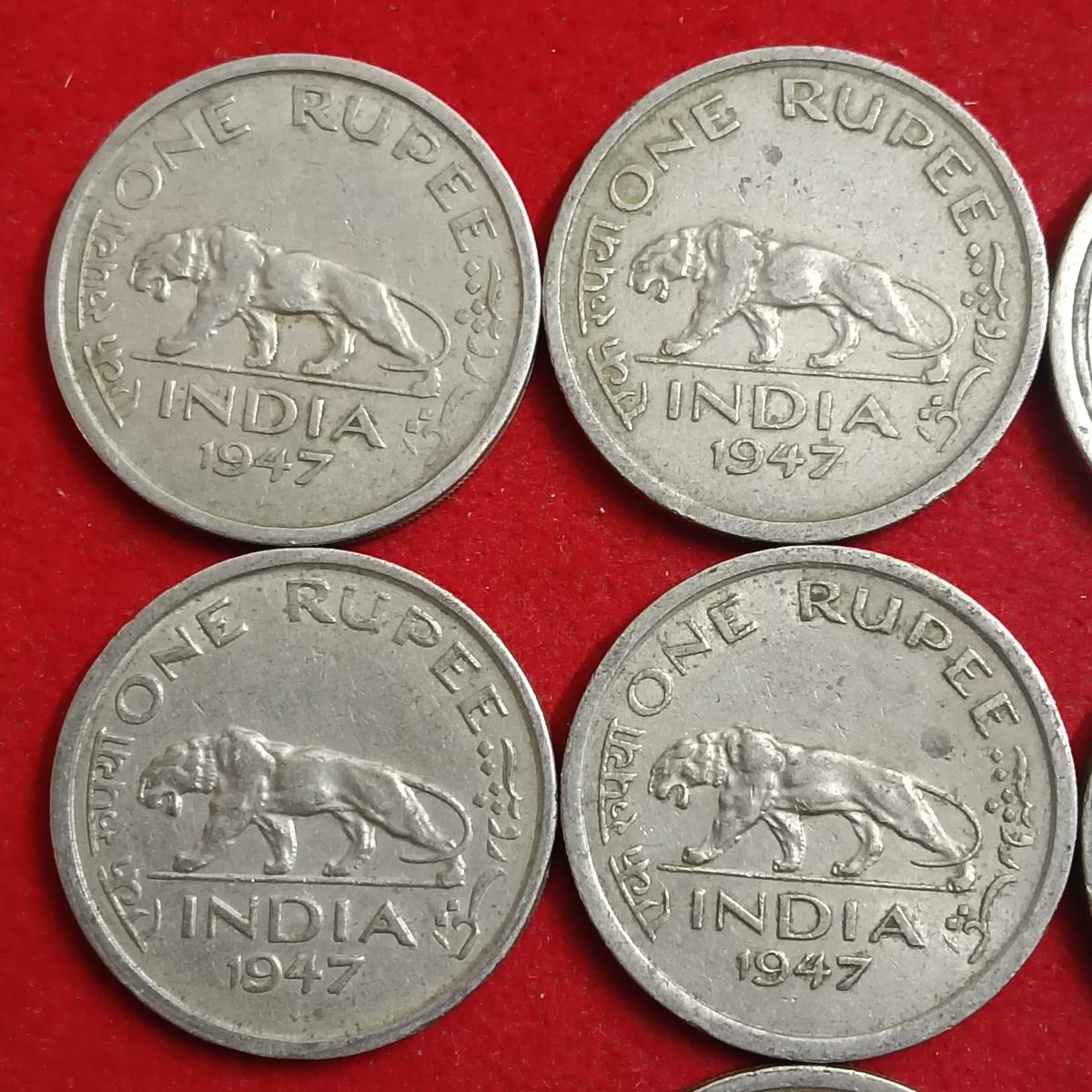 George Vi One Rupee 1947 Lahore Mint 7 Pcs Given Good Condition Coins British of India