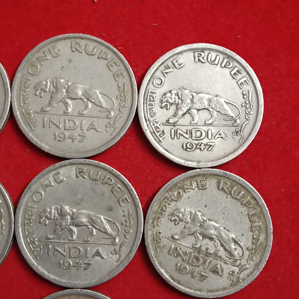 George Vi One Rupee 1947 Lahore Mint 7 Pcs Given Good Condition Coins British of India