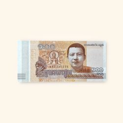 100 Cambodian Riel World Banknote issued in 2014 Gem Unc Very Unique and rare
