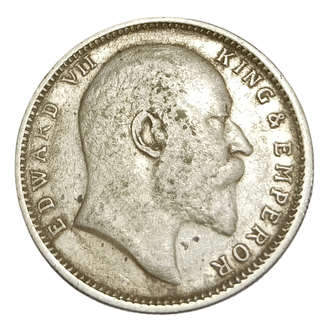British India Silver Rupee Key Date Year 1909 King Edward-VII **V. Scare** High Collectable Grade.