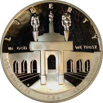 America 1 Dollar 1984 - XXIII Olympiad Rare Silver Proof Coin United State Mint Issue