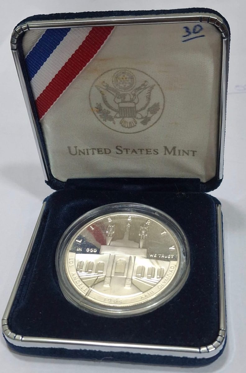 America 1 Dollar 1984 - XXIII Olympiad Rare Silver Proof Coin United State Mint Issue