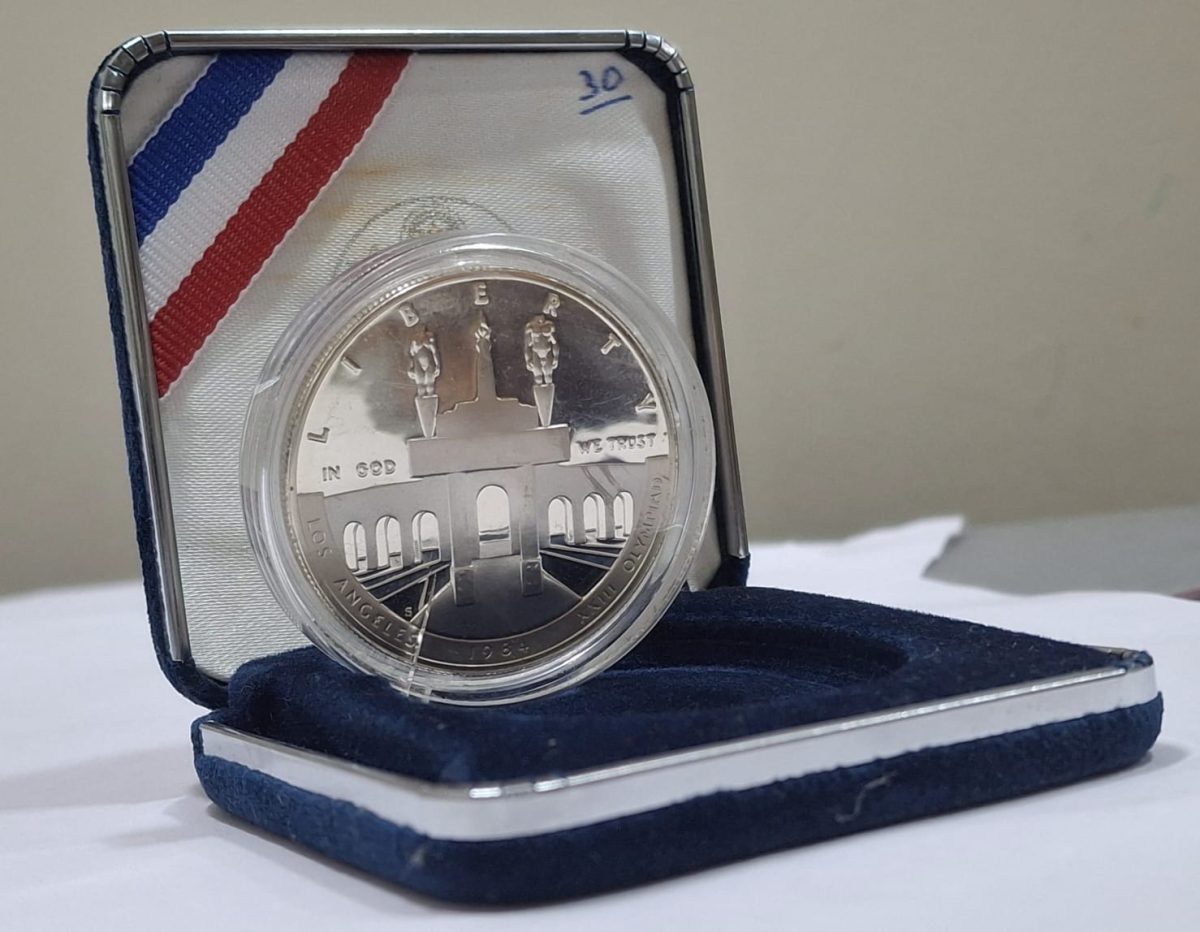 America 1 Dollar 1984 - XXIII Olympiad Rare Silver Proof Coin United State Mint Issue