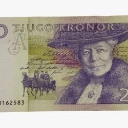 Sweden 20 Kronor Year [1997-2008] Selma Lagerlof Portrait **Scare** High Collectable Grade.