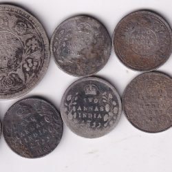 British India 9 Silver Poor Details Coins Lot