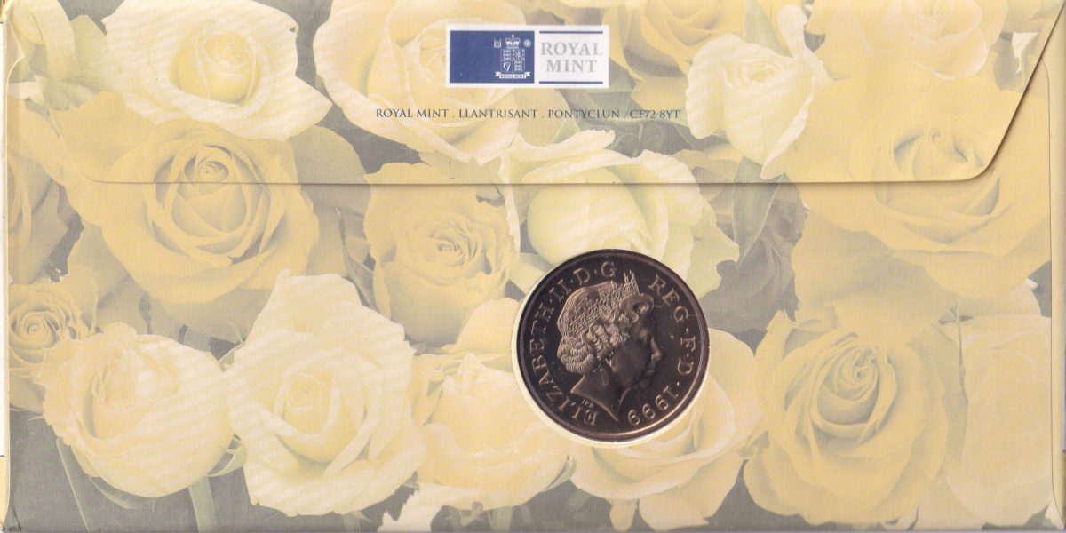 England 5 Pound 1977 Memorial Coin with Stamp Cover Royal Mint Issue PROF Set