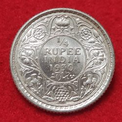1/4 Rupee 1930 Calcutta Mint GEM UNC Conditionrare