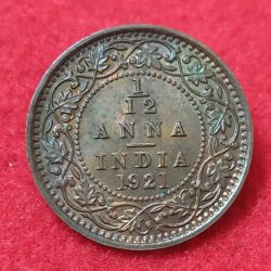 1/12 Anna George V 1921 Calcutta Mint UNC Condition