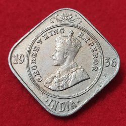 2 Annas George V 1936 Bombay Mint Good Condition