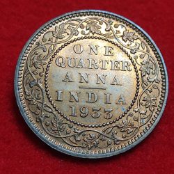 One Quarter Anna British India 1933 GEM UNC Condition