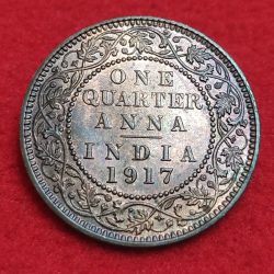 One Quarter Anna George V1917 UNC Condition