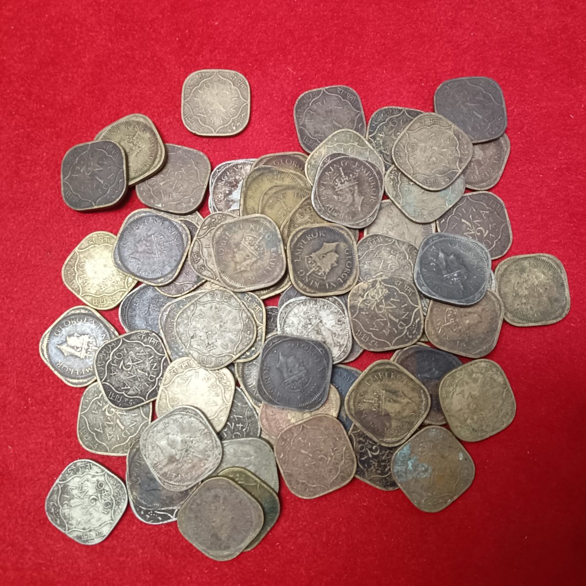 George VI 1/2 Half Anna Mix Years Mix Mints 70 Pcs Given British of India