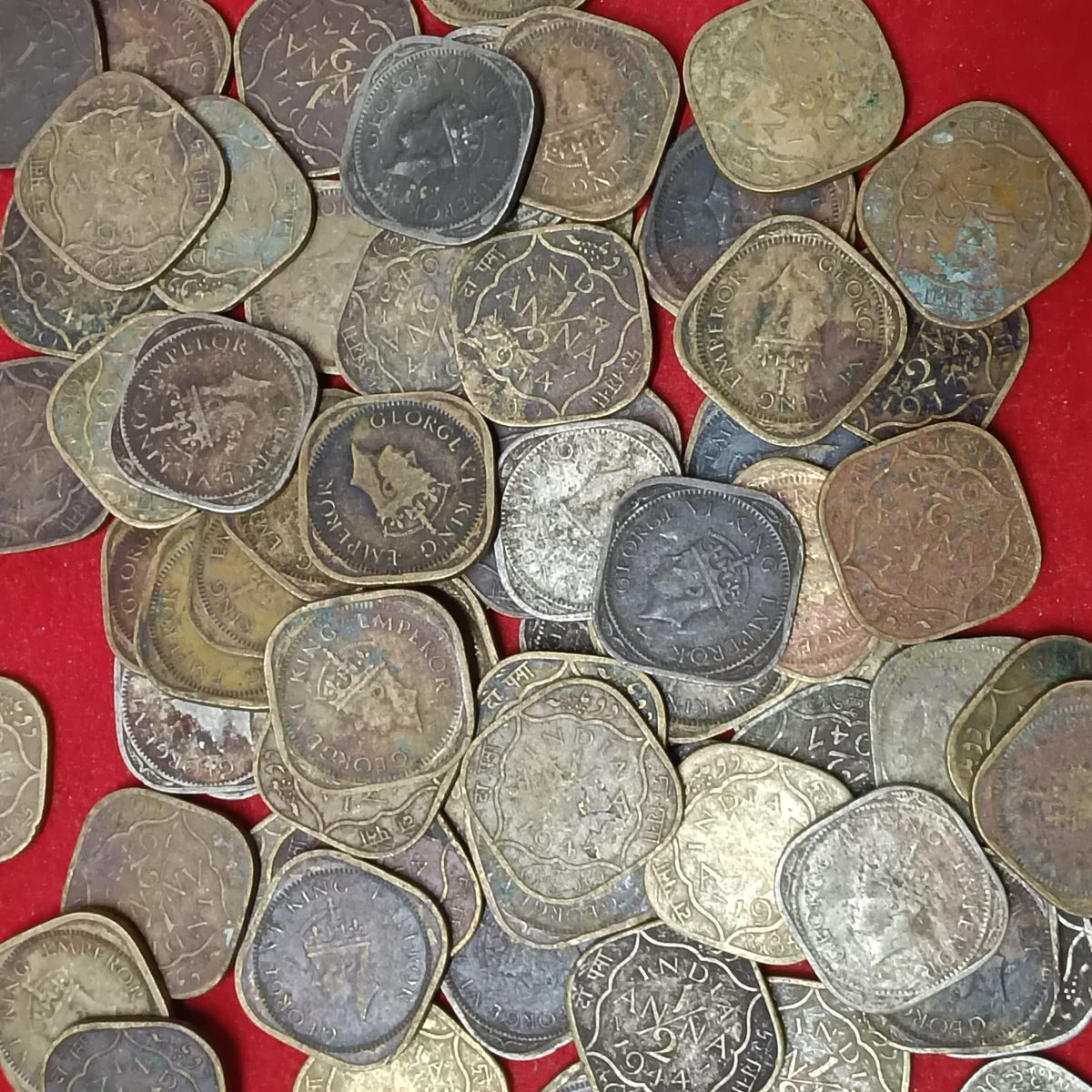 George VI 1/2 Half Anna Mix Years Mix Mints 70 Pcs Given British of India