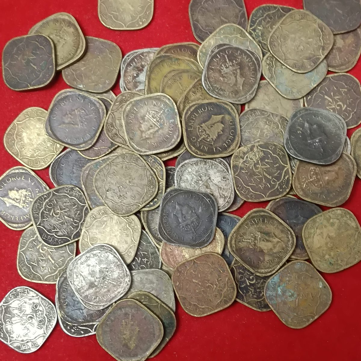 George VI 1/2 Half Anna Mix Years Mix Mints 70 Pcs Given British of India