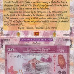 Sri Lanka 20 Rupees UNC Note with Beautiful Packing