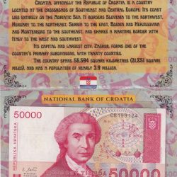 Croatia 50000 Dinara UNC Note with Beautiful Packing